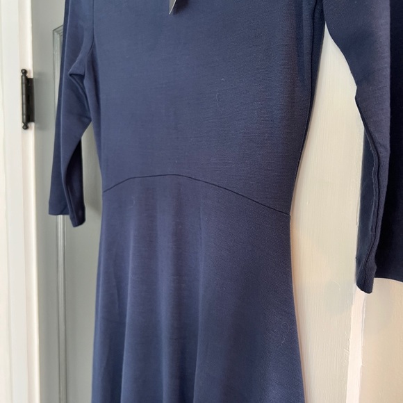 FRENCH CONNECTION: Navy Jersey Dress with 3/4 sleeves - Picture 6 of 6